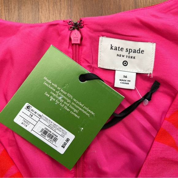 Kate Spade Pink Floral Peplum Sleeveless Midi Dress, 16 - Picture 6 of 8